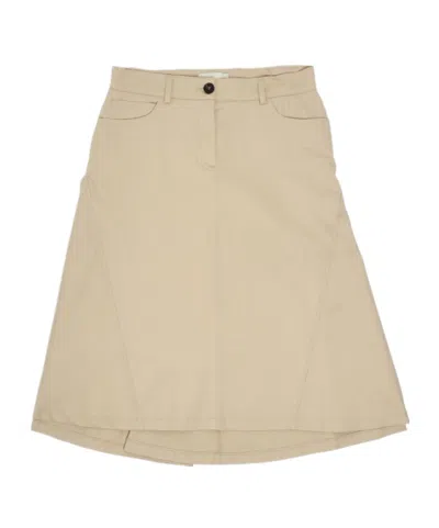 Fendi Kids' Belt Loop Midi Skirt In Neutral