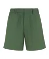 Fendi Belt-loop Shorts In Green