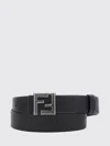 Fendi Ff Rounded Belt In Black