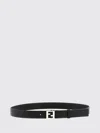 Fendi Men Black Ff Logo Buckle Belt In Black