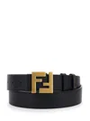 Fendi Brown Reversible Belt With Ff Buckle In Leather Man In Multicolor