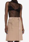 Fendi Belted A-line Mini Skirt In Neutral