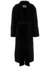 Fendi Black Wool Blend Coat In Black