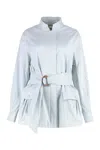 Fendi Belted Cotton Jacket In White