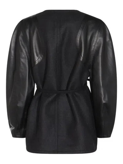 Fendi Belted Panelled Jacket In Black