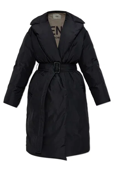 Fendi Padded Coat In Black