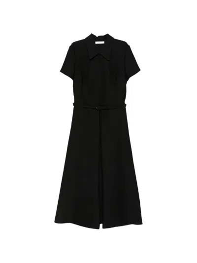 Fendi Short-sleeve Belted Shirt Dress In Black