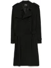 Fendi Black Wool Double-breasted Trench Coat In Black