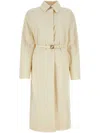 Fendi Soprabito In Misto Poliestere Avorio Donna In Neutrals