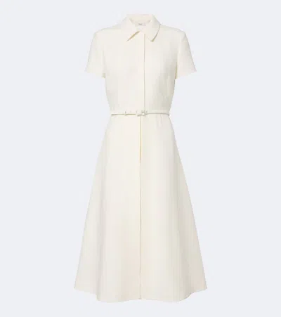 Fendi Belted Wool And Silk Midi Dress In White