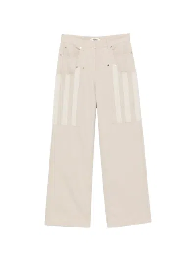 Fendi Belt-loop Pocket Jeans In Neutral
