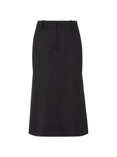 Fendi Belt Loops Midi Skirt In Black