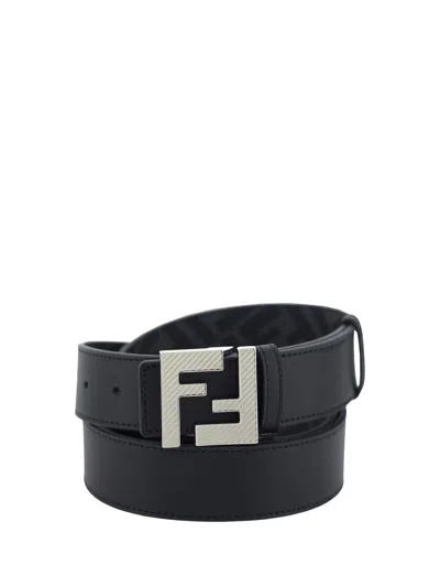 Fendi Ff Squared Belt In Black