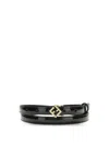 Fendi Black Calf Leather Bos Taurus Thin Belt In Black