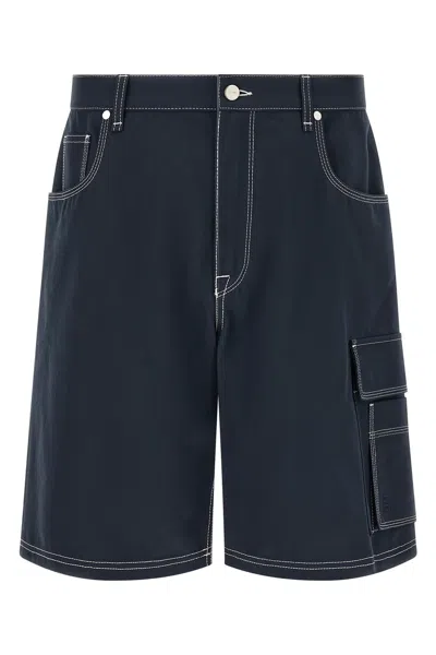 Fendi Bermuda Cargo Canvas Shorts In Blue