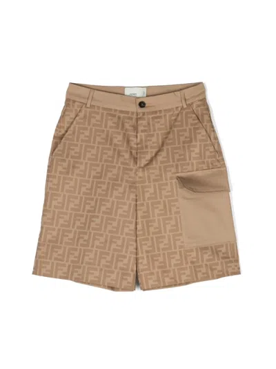 Fendi Bermuda Gabardine Prin In Brown