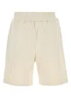 Fendi Bermuda In Cotone Crema Melangè   Uomo In Neutral