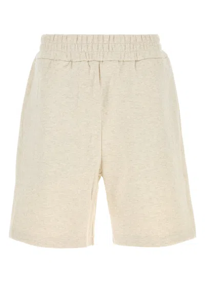 Fendi Bermuda In Cotone Crema Melangè   Uomo