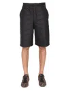 Fendi Quilted Silk Bermuda Shorts In Black