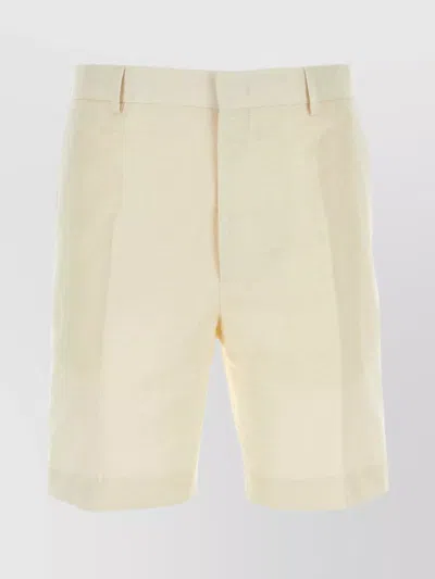 FENDI BERMUDA LINEN SHORTS BELT LOOPS