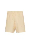 Fendi Jacquard Linen And Cotton Bermuda Shorts With All-over Ff Motif In Neutral