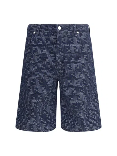 Fendi Short Jeans In Blue