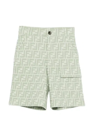 Fendi Bermuda With Logo In Green