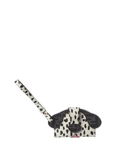 Fendi Best Friends Forever Ff & Leather Card Case In White