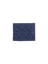 Fendi Denim-effect Ff Jacquard Bi-fold Wallet In Blue