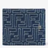 Fendi Bi-fold Wallet In Jacquard Ff Denim Effect Blue In Blue