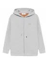 Fendi Grey Sweatshirt With Zip In Fleece Cotton Women In Grey