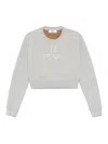 Fendi Crew-neck Sweatshirt Cropped In Grey