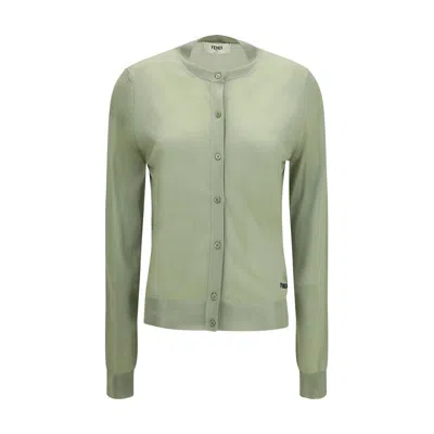 Fendi Bicolor Viscose Women's Cardigan In Multi