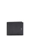 Fendi Leather Folded Wallet Embossed Pattern In Black