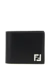 Fendi Ff Print Leather Bi-fold Wallet Accessories In Black