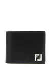 Fendi Ff Print Leather Bi-fold Wallet Accessories In Black
