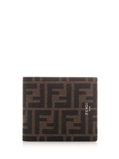 Fendi Bifold Wallet In Gold