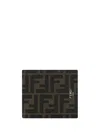 Fendi Ff Jacquard Bi-fold Wallet In Tbmr/nr/pall
