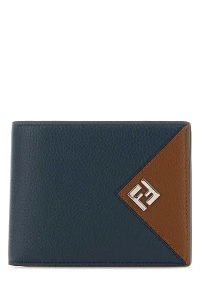 Fendi Bifold Wallet W/ Coin In Blue