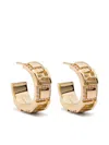 Fendi Forever Small Hoop Earrings With Embossed Ff Motif Accessories In Gold
