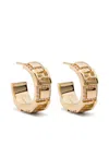 Fendi Forever Small Hoop Earrings With Embossed Ff Motif Accessories In Gold