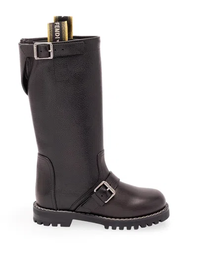 Fendi `biker` Boots In Brown