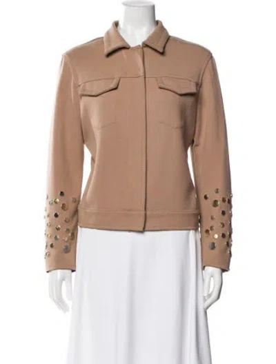 Pre-owned Fendi Biker Jacket In Neutrals
