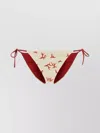 Fendi Bird Print Low-rise Tie-side Bikini Bottom In Multi