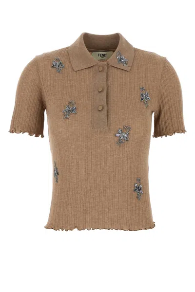 FENDI BISCUIT COTTON POLO SHIRT