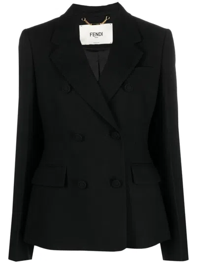 FENDI FENDI WOOL DOUBLE BREASTED BLAZER JACKET