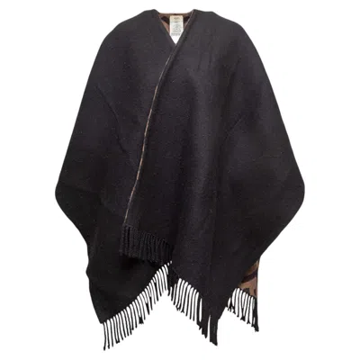 Pre-owned Fendi Black & Brown  Wool & Cashmere-blend Shawl Size O/s