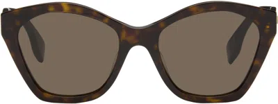 Fendi Black & Brown Lettering Cat-eye Sunglasses