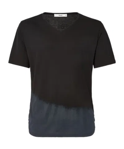 Fendi Black And Grey Tie-dye Cotton T-shirt