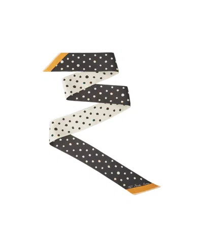 Fendi Black And White Falena Dots Silk Scarf In Multi